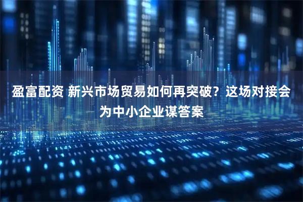 盈富配资 新兴市场贸易如何再突破？这场对接会为中小企业谋答案